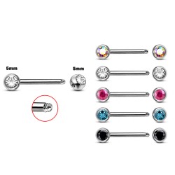 Surgical Steel 316L Barbell Front Facing Balls - Externally Threaded - AAA Laser Cut Crystals - Quality tested by Sheffield Assay Office England