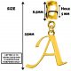 Gold Plated Initials Plain Charm for  Pandora Bracelets - Letters A to Z