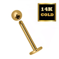 Gold Labret Lip Piercing