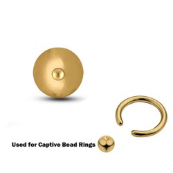 14K Gold Loose Dimple Ball for Captive Ball Ring, BCR Ball Closure Ring