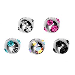 Replacement Piercing Parts, Loose Part – 1 Pair (2pcs) Multi Crystal Stone Ball Attachment for Piercing like labret, Barbell, Septum ring, Curved Barbell - Quality Tested by Sheffield Assay Office England