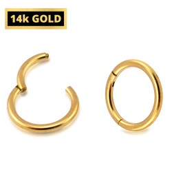 14K Gold Segment Hinged Ring, 16G Septum Ring, Lip Ring - 1pc each order