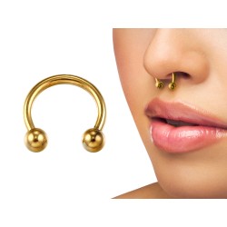 14K Solid Gold Circular Barbell, Horseshoe CBB Piercing