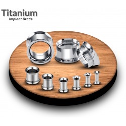 Titanium Double Flared Eyelet Tunnel Ear Stretcher Plug - Expander Body Piercing - Quality tested at Sheffield Assay England