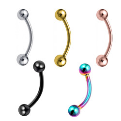 SURGICAL STEEL 316L BANANA - Bent Barbell - Quality tested by Sheffield Assay Office England