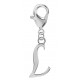 Silver Initials Charm with Spring Lobster Clasp - Fits All Pandora Bracelets - Letters A to Z