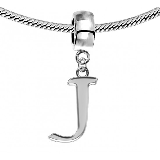 Silver Initials Charm for  Pandora and Troll Bracelet - Fits All Pandora Bracelets - Letters A to Z