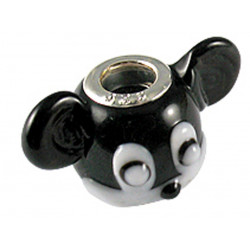 Murano Glass Mickey Mouse Head Bead Charms - Fits Pandora & Troll Bracelets - Various Colours