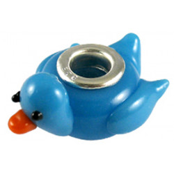 Murano Glass Duck Bead Charms - Fits Pandora & Troll Bracelets - Various Colours