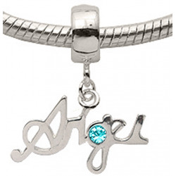 Silver Angel Charm with CZ  Crystals for Pandora Bracelets or Necklace