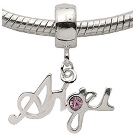Silver Angel Charm with CZ  Crystals for Pandora Bracelets or Necklace