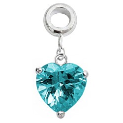 Silver Heart Charm with CZ  Crystals - Fits all Pandora Bracelets