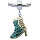 Silver Boots Design Charm with CZ  Crystals for  Pandora Bracelet 