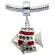 Fish Design Charm  with CZ  Crystals for  Pandora Bracelet