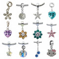 Silver Charms with Crystals For Pandora Bracelets