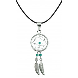 Hand Made Silver Dreamcatcher Pendants with Genuine Stone Beads That Comes in Coral, Turquoise, Onyx, Lapis and White.