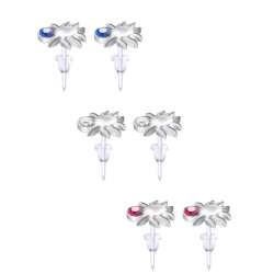 Hypo Allergic Plastic Post Spider Stud Earrings - You Get 3 Pair Each Color