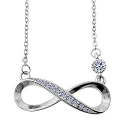 Infinity Necklace & Pendant - Eternal Design Necklace & Earrings - 925 Sterling Silver - CZ Crystals - Silver, Gold and Rose Gold