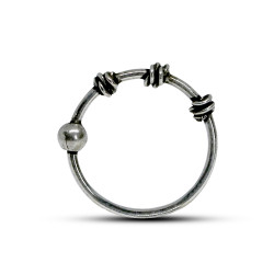 Nose Stud Ring, Nose Round Ring - 20g (0.7mm) - 925 Sterling Silver - Bali Style with Single Ball Nose Studs Ring - Clip on Nose Ring - Quality Tested by Sheffield Assay Office England