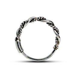 Nose Piercing, Nose Round Hoops - 20g (0.7mm) - 925 Sterling Silver - Bali Style with Braided Rope Nose Studs Ring - Clip on Nose Ring - Quality Tested by Sheffield Assay Office England