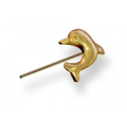 18K Gold Straight Nose Stud - Plain Dolphin