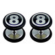 Fake Plugs with black rubber O ring - Pair of 2 pieces Fake Plugs - Comes in Various Designs - 8Ball - Skull and Yin Yang - Size 8MM - Quality Tested by Sheffield Assay Office in England.