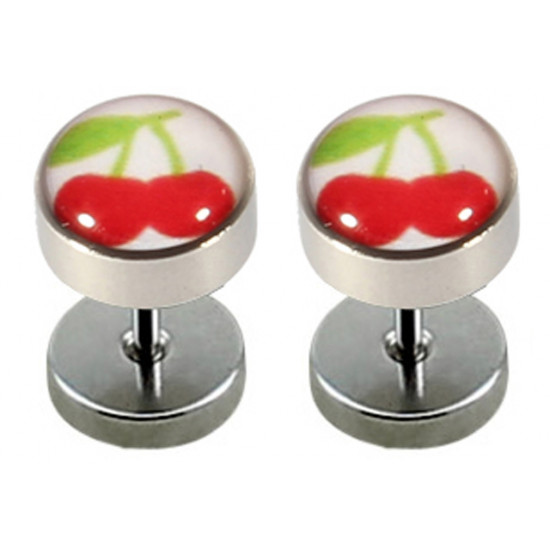 Fake Plugs - 2 pieces Illusion Plugs - Comes in Various Designs and Pattern - Size 8MM - Quality Tested by Sheffield Assay Office in England.