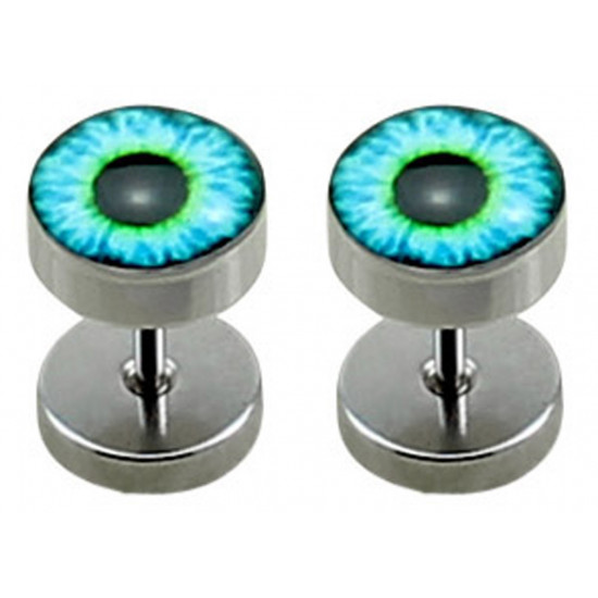 Fake Plugs - 2 pieces Illusion Plugs - Comes in Various Designs and Pattern - Size 8MM - Quality Tested by Sheffield Assay Office in England.