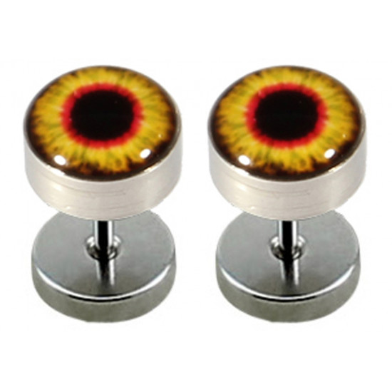 Fake Plugs - 2 pieces Illusion Plugs - Comes in Various Designs and Pattern - Size 8MM - Quality Tested by Sheffield Assay Office in England.