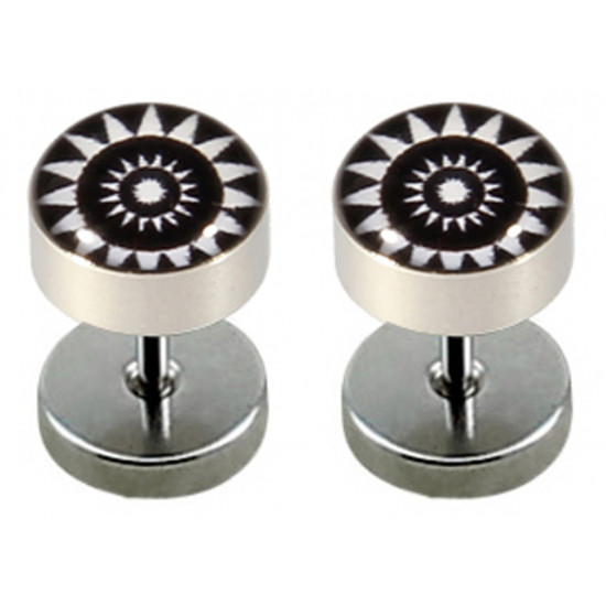 Fake Plugs - 2 pieces Illusion Plugs - Comes in Various Designs and Pattern - Size 8MM - Quality Tested by Sheffield Assay Office in England.