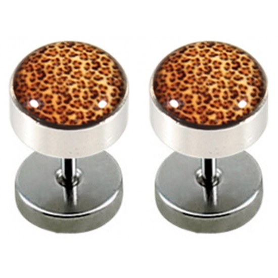 Fake Plugs - 2 pieces Illusion Plugs - Comes in Various Designs and Pattern - Size 8MM - Quality Tested by Sheffield Assay Office in England.