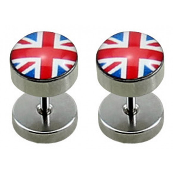 Fake Plugs - 2 pieces Illusion Plugs - Comes in Various Designs and Pattern - Size 8MM - Quality Tested by Sheffield Assay Office in England.