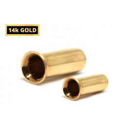 14k Solid Gold Single Flared Tunnel Plugs