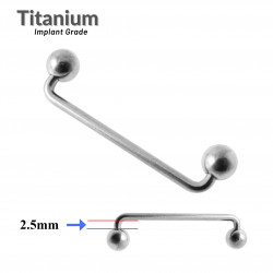 Surface Barbell - Implant Grade Titanium - 1.2mm / 1.6mm in Various Lengths  - Quality tested by Sheffield Assay Office England