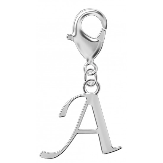 Silver Initials Charm with Spring Lobster Clasp - Fits All Pandora Bracelets - Letters A to Z