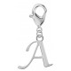 Silver Initials Charm with Spring Lobster Clasp - Fits All Pandora Bracelets - Letters A to Z