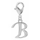 Silver Initials Charm with Spring Lobster Clasp - Fits All Pandora Bracelets - Letters A to Z