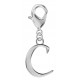 Silver Initials Charm with Spring Lobster Clasp - Fits All Pandora Bracelets - Letters A to Z