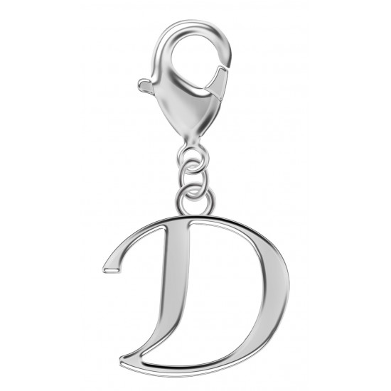 Silver Initials Charm with Spring Lobster Clasp - Fits All Pandora Bracelets - Letters A to Z