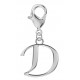 Silver Initials Charm with Spring Lobster Clasp - Fits All Pandora Bracelets - Letters A to Z