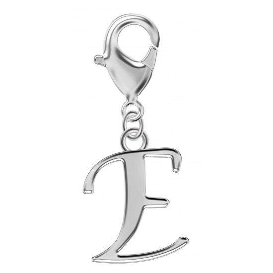Silver Initials Charm with Spring Lobster Clasp - Fits All Pandora Bracelets - Letters A to Z