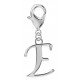 Silver Initials Charm with Spring Lobster Clasp - Fits All Pandora Bracelets - Letters A to Z