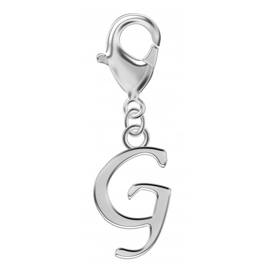 Silver Initials Charm with Spring Lobster Clasp - Fits All Pandora Bracelets - Letters A to Z