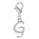 Silver Initials Charm with Spring Lobster Clasp - Fits All Pandora Bracelets - Letters A to Z