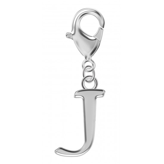 Silver Initials Charm with Spring Lobster Clasp - Fits All Pandora Bracelets - Letters A to Z