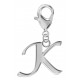Silver Initials Charm with Spring Lobster Clasp - Fits All Pandora Bracelets - Letters A to Z