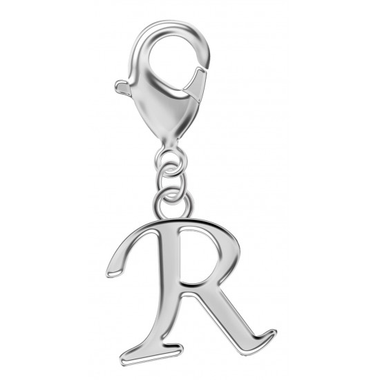 Silver Initials Charm with Spring Lobster Clasp - Fits All Pandora Bracelets - Letters A to Z