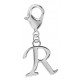 Silver Initials Charm with Spring Lobster Clasp - Fits All Pandora Bracelets - Letters A to Z