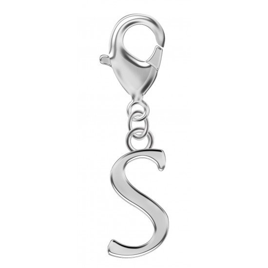 Silver Initials Charm with Spring Lobster Clasp - Fits All Pandora Bracelets - Letters A to Z