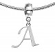 Silver Initials Charm for  Pandora and Troll Bracelet - Fits All Pandora Bracelets - Letters A to Z